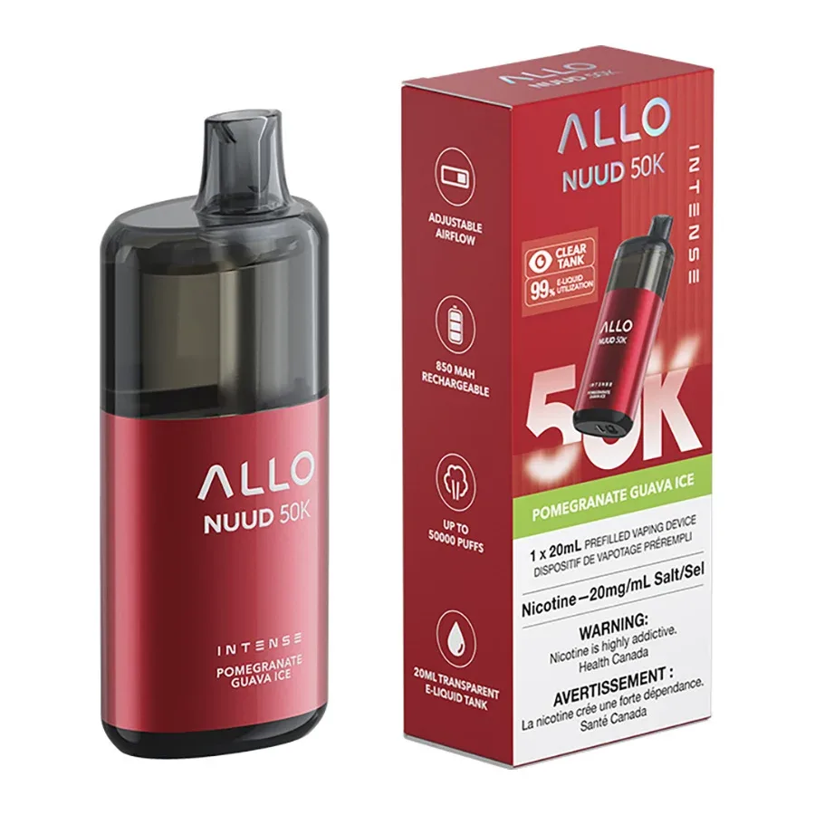 Allo Intense Nuud 50K Disposable Vape Device - Pomegranate Guava Ice 20ml