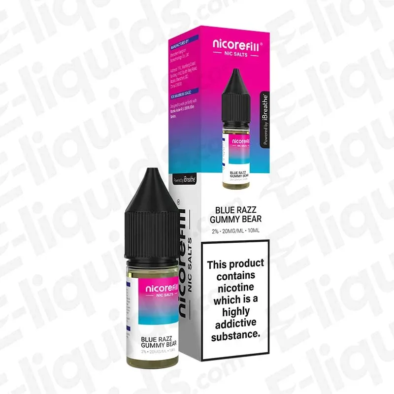 Nicorefill Blue Razz Gummy Bear Nic Salt