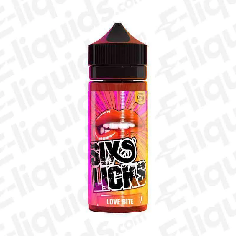 Six Licks Love Bite 100ml Shortfill Vape Juice