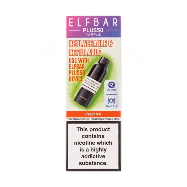 Peach Ice Plus 50 Prefilled Pod + Refill by Elf Bar