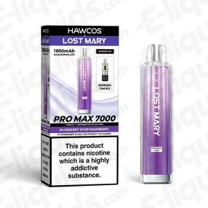 HAWCOS x Lost Mary Pro Max 7000 Blueberry Razz Gami Prefilled Pod Kit