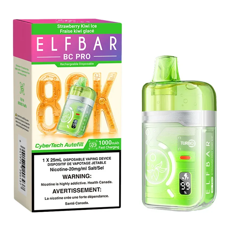 Elf Bar BC Pro 80K Disposable Vape Device - Strawberry Kiwi Ice 25ml