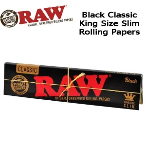 RAW Black Classic Rolling Papers King Size Slim