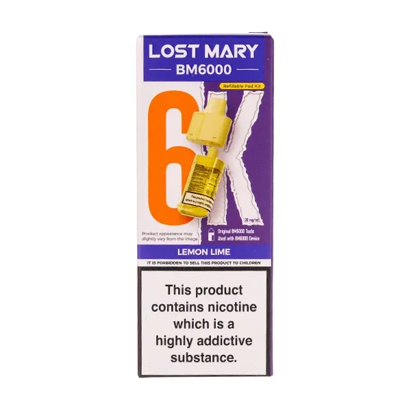 Lemon Lime BM6000 Prefilled Pod + Refill by Lost Mary - Image 2