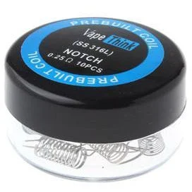 VapeThink 316L Stainless Steel Notch Coil Wire for RBA Atomizers (10-Pack)