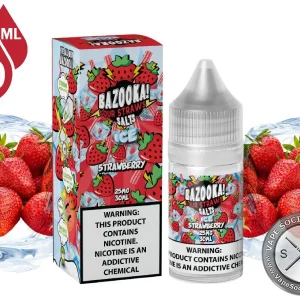 Ice Strawberry BAZOOKA SOUR STRAWS SALT 30ml