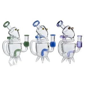 Lookah (Dab Rig) 8″ Recycler Cute Alien Glass Water Pipe