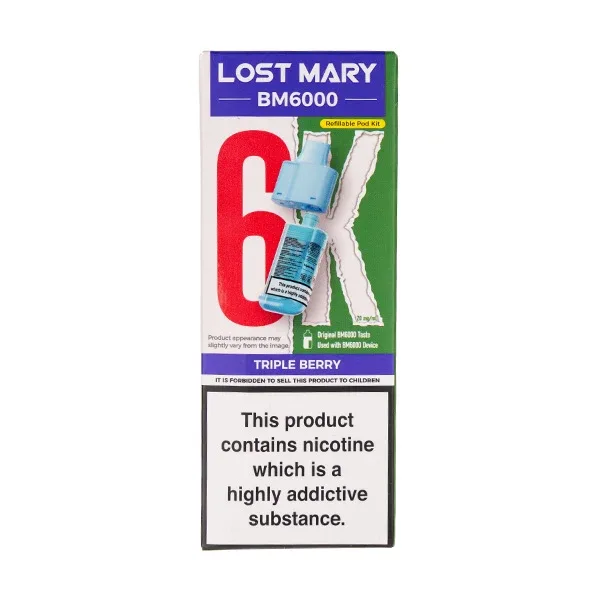 Triple Berry BM6000 Prefilled Pod + Refill by Lost Mary