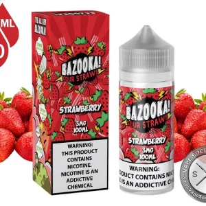 Strawberry BAZOOKA SOUR STRAWS 100ml