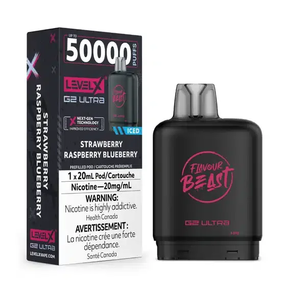 Level X Flavour Beast G2 Ultra Strawberry Raspberry Blueberry Iced (6/box)