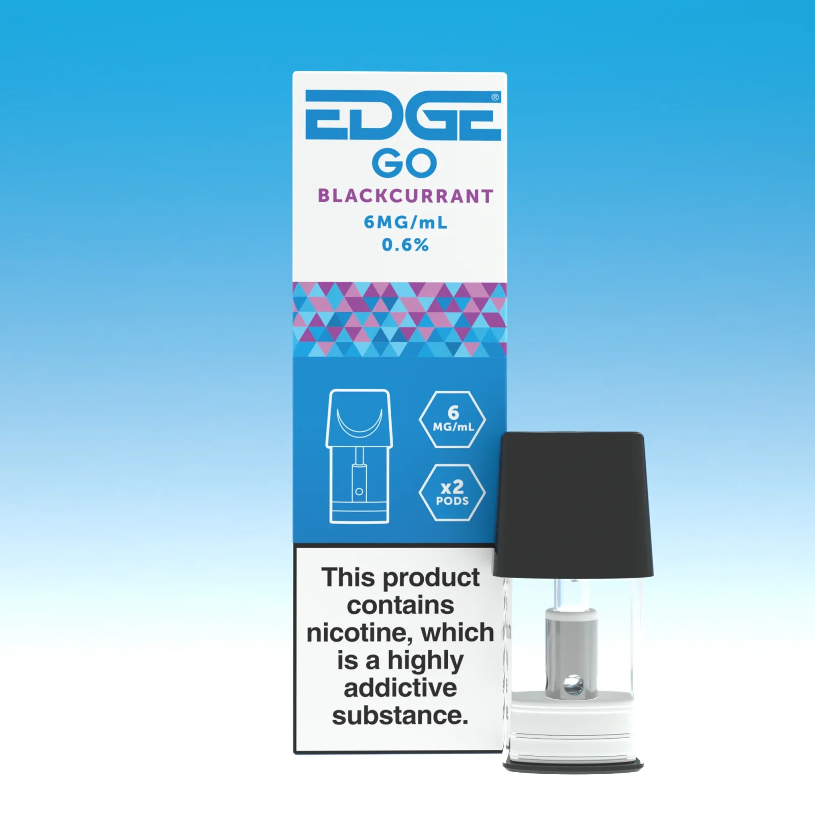 EDGE GO Prefilled Vape Pods - Blackcurrant - Pack of 2 - Image 2