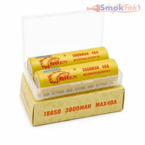 Imren Beige IMR 18650 3000mAh 40A 3.7v Battery Flat-Top - 2 Pack
