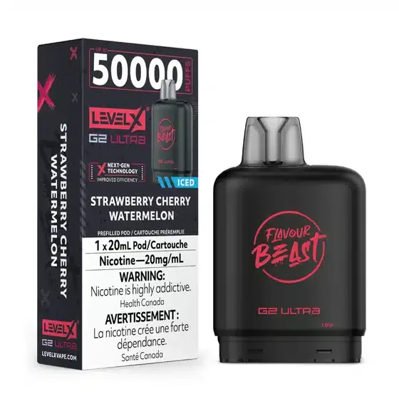 Level X Flavour Beast G2 Ultra Strawberry Cherry Watermelon Iced (6/box)