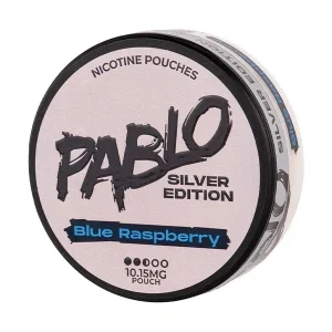 Blue Raspberry Silver Edition Nicotine Pouches by Pablo