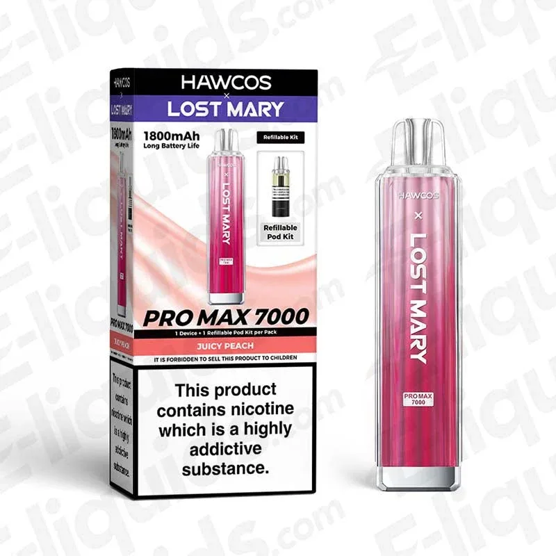 HAWCOS x Lost Mary Pro Max 7000 Juicy Peach Prefilled Pod Kit