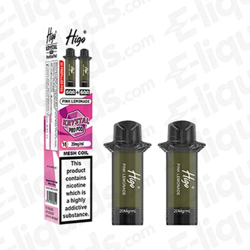 Higo Krystal Pro 600 Pink Lemonade Prefilled Pods 2 Pack