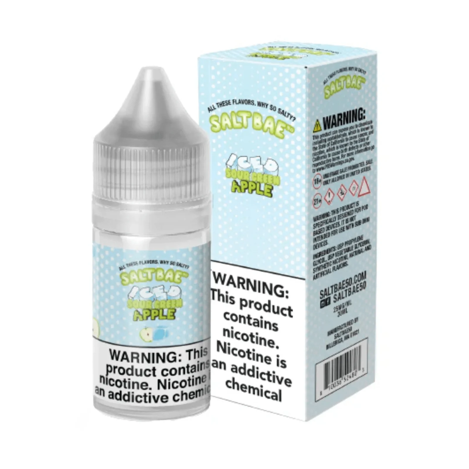 ICED Sour Green Apple SALT - Salt Bae 50 - 30mL