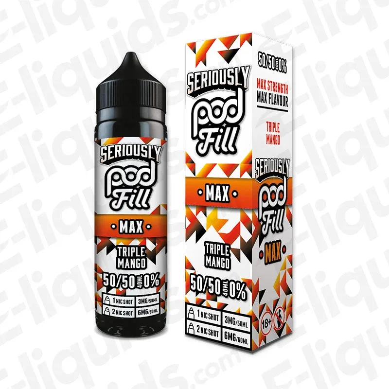 Doozy Vape Co Triple Mango Seriously Podfill Max 40ml Shortfill Vape Juice