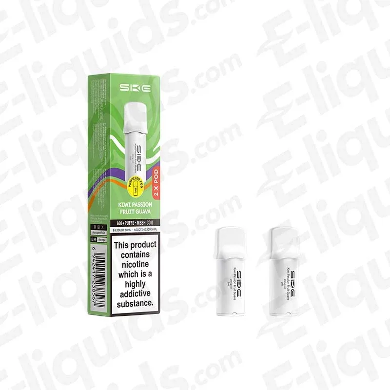 SKE 600 Pro Kiwi Passion Fruit Guava Prefilled Pod (Pack of 2)