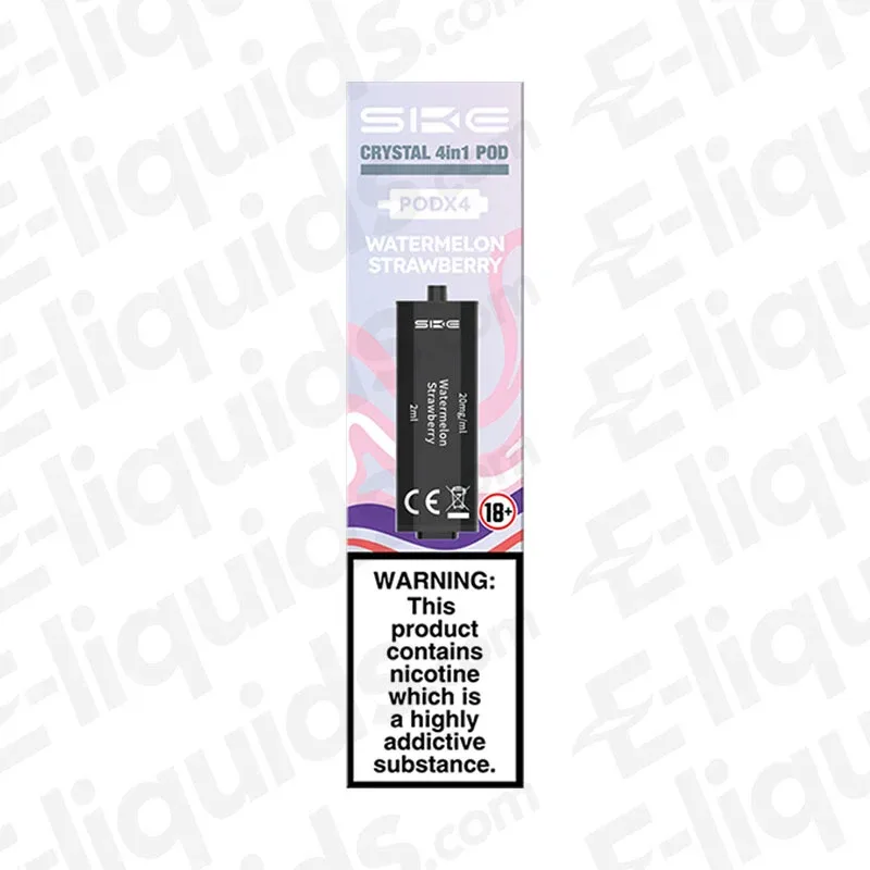 SKE Crystal 2400 4-in-1 Watermelon Strawberry Prefilled Pod