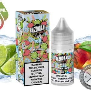 Ice Peach Lime BAZOOKA SOUR STRAWS SALT 30ml