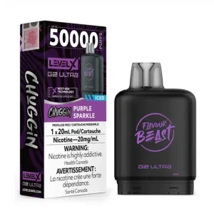 Level X Flavour Beast G2 Ultra Chuggin’ Purple Sparkle Iced (6/box)