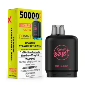 Level X Flavour Beast G2 Ultra Smashin’ Strawberry Jewel Iced (6/box)