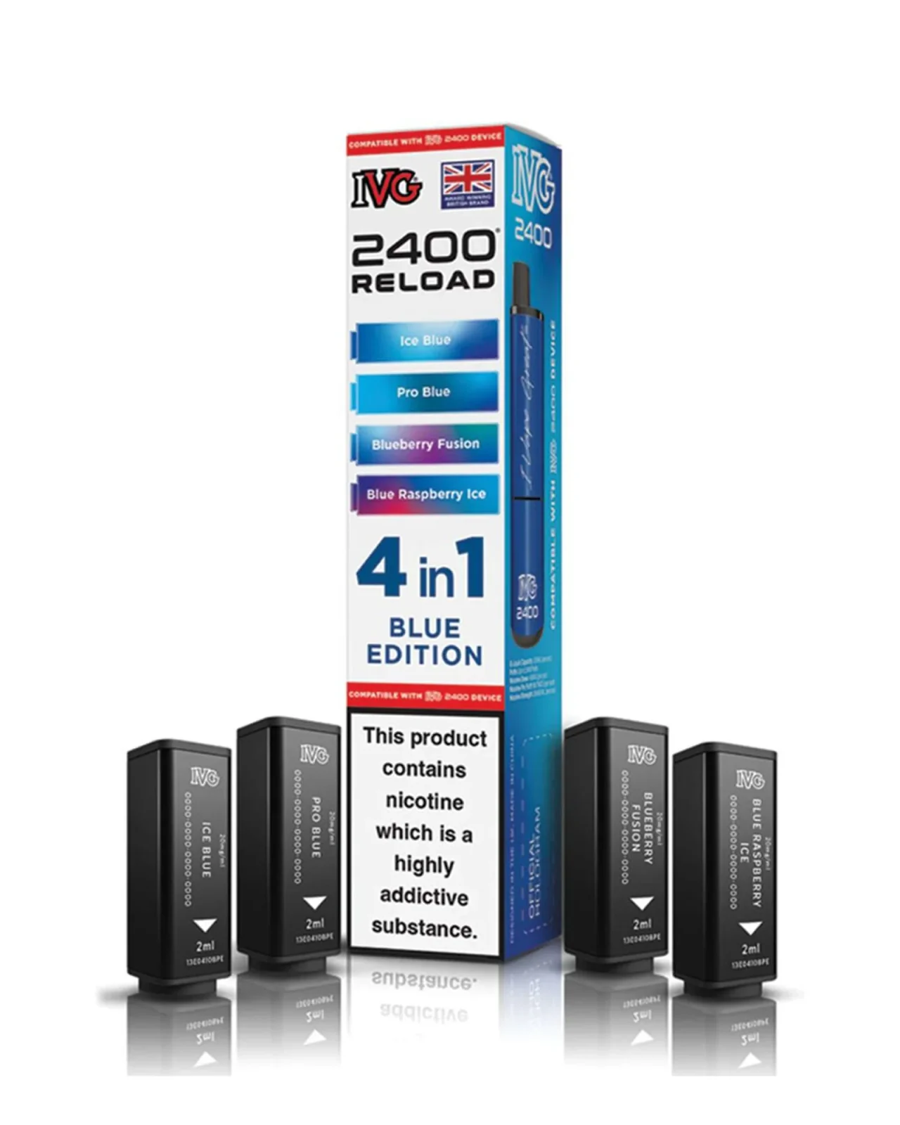 Blue Edition IVG 2400 Reload Refill Pods (x4)