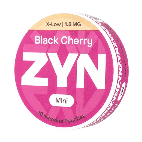 Black Cherry Mini X-Low Nicotine Pouches by Zyn (10 Pouch Can)