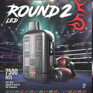 Tyson 2.0 Round 2 7500 Puff Disposable Vape Device Heavy Weight Rechargeable Smart- 5%