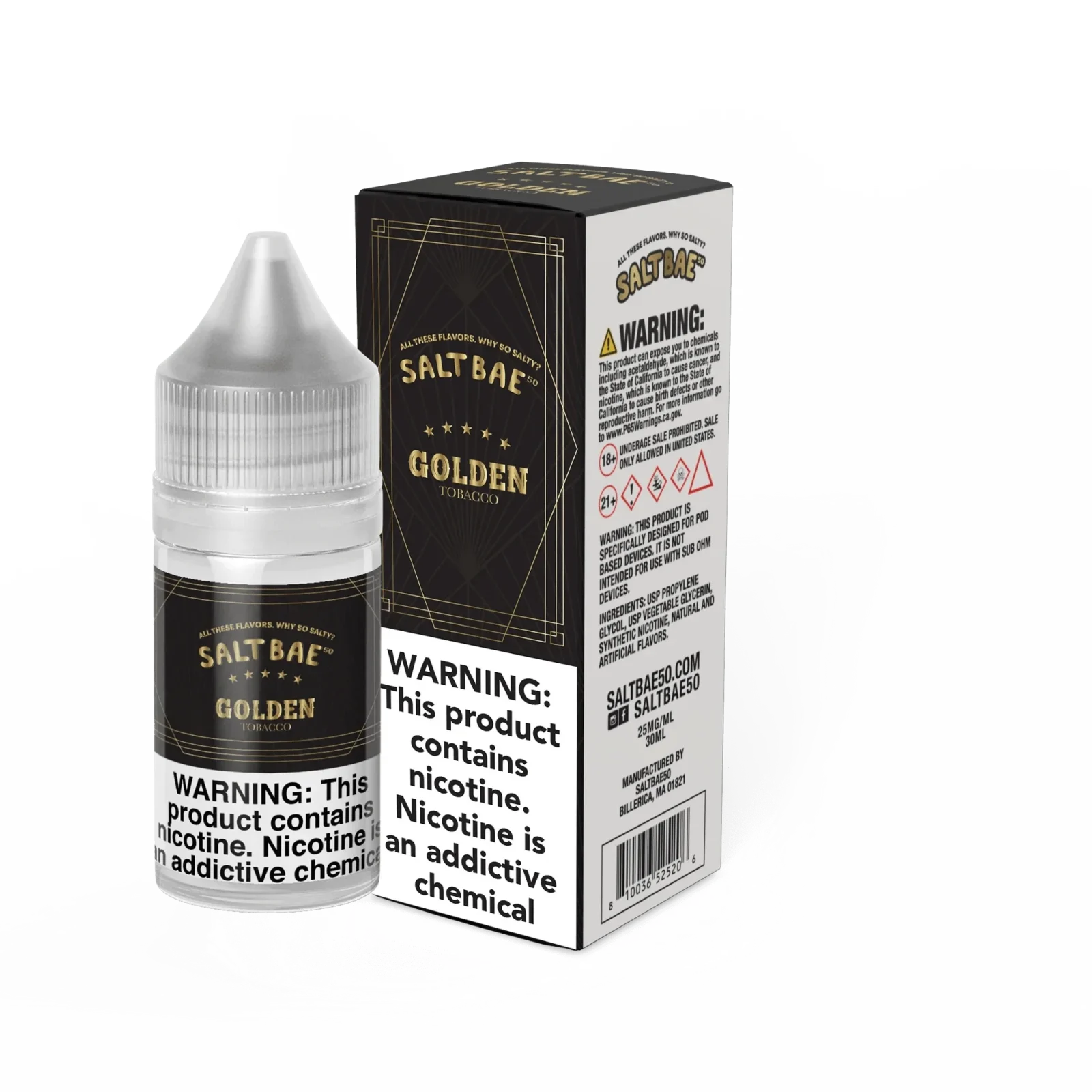 Virginia Tobacco (Golden Tobacco) SALT - Salt Bae 50 - 30mL