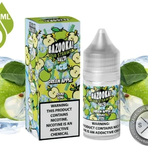 Ice Green Apple BAZOOKA SOUR STRAWS SALT 30ml