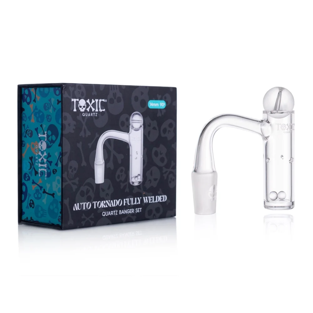 MKGlass TXQB4 Toxic Quartz 14MM 90° Auto Tornado Fully Welded Quartz Banger Set
