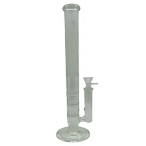 Thin Glass Water Pipe with Honeycomb Discs and Ghost Face (14.5 in)