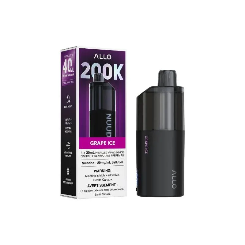ALLO NUUD 200K Disposable Vape - Grape Ice