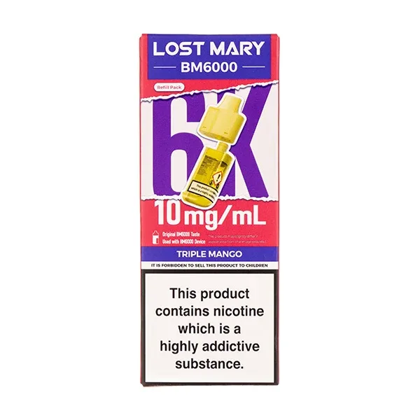 Triple Mango BM6000 Prefilled Pod + Refill by Lost Mary - Image 2