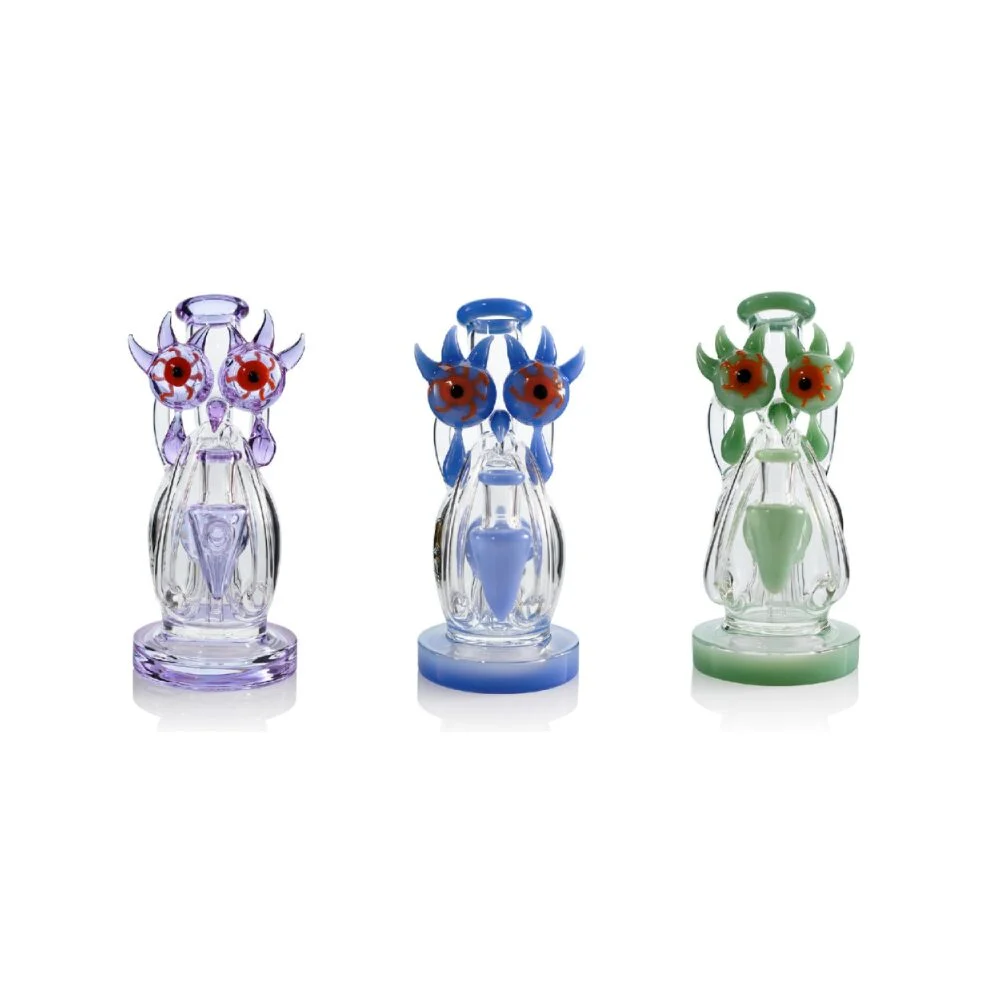 Lookah (Dab Rig) 10″ Cool Recycler Bloodshot Eyes Alien Water Pipe
