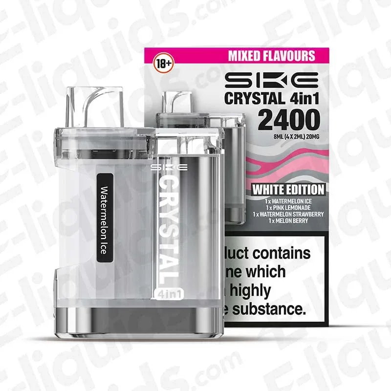 SKE Crystal 2400 4-in-1 White Edition Prefilled Pod Kit Clearance