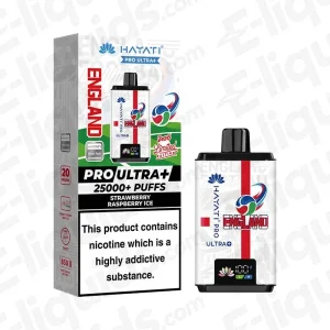 Hayati Pro Ultra+ 25K World Cup Edition (England) Strawberry Raspberry Ice Prefilled Pod Kit