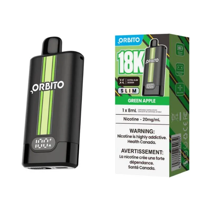 Orbito Slim 18K Disposable Vape - Green Apple