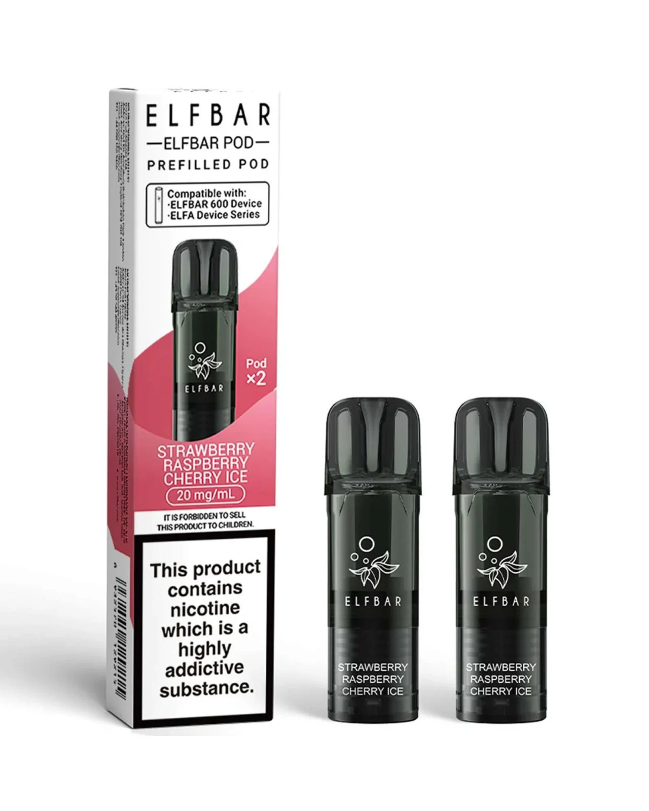 Strawberry Raspberry Cherry Ice Elf Bar 600 Pods (x2) - Image 2