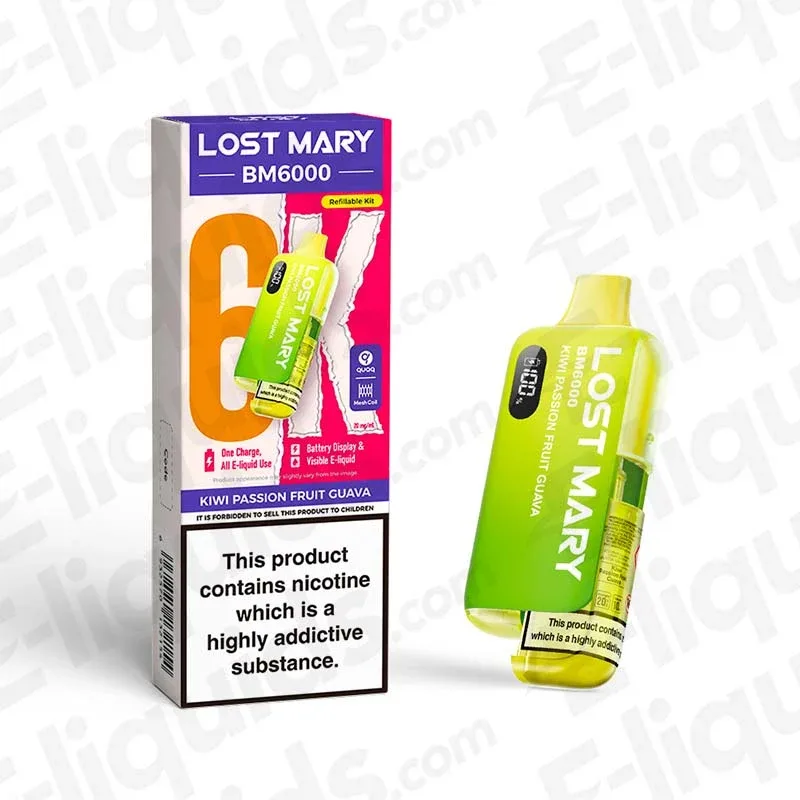 Lost Mary BM6000 Kiwi Passion Fruit Guava Prefilled Pod Kit