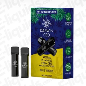 Darwin CBD+CBG 900mg Blue Tropic (2 x 450mg) Prefilled Pod