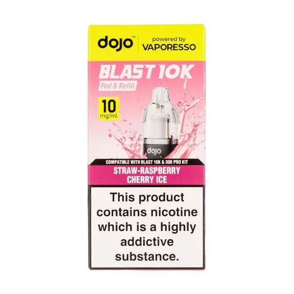 Straw-Raspberry Cherry Ice Dojo Blast 10K Prefilled Pod + Refill by Vaporesso - Image 2