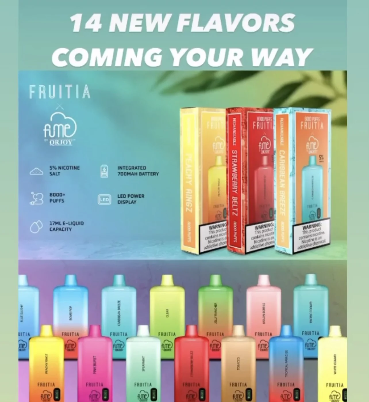 Fume x Fruitia Rechargeable Smart 8000 Puff Disposable Vape Device - 5%