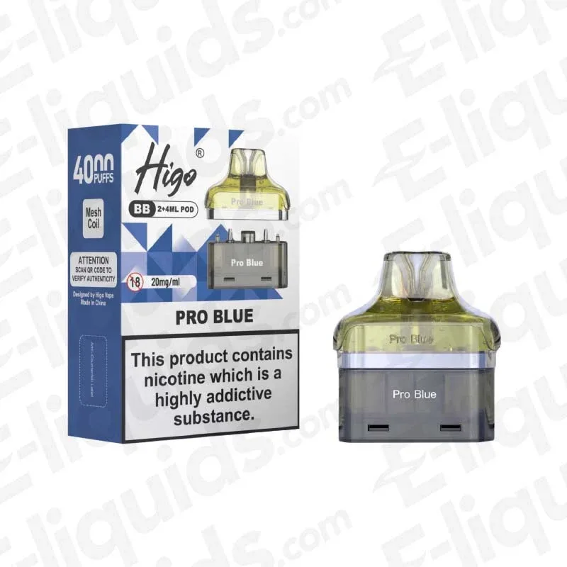 Higo BB 4000 Pro Blue Prefilled Pod