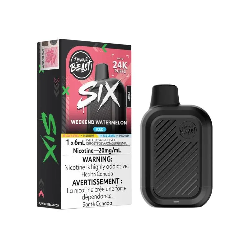 Flavour Beast SIX 24K Disposable Vape - Weekend Watermelon Iced