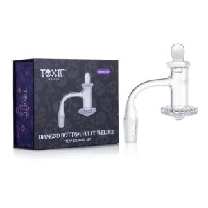 MKGlass TXQB6 Toxic Quartz 14MM 90° Diamond Bottom Fully Welded Terp Slurper Set