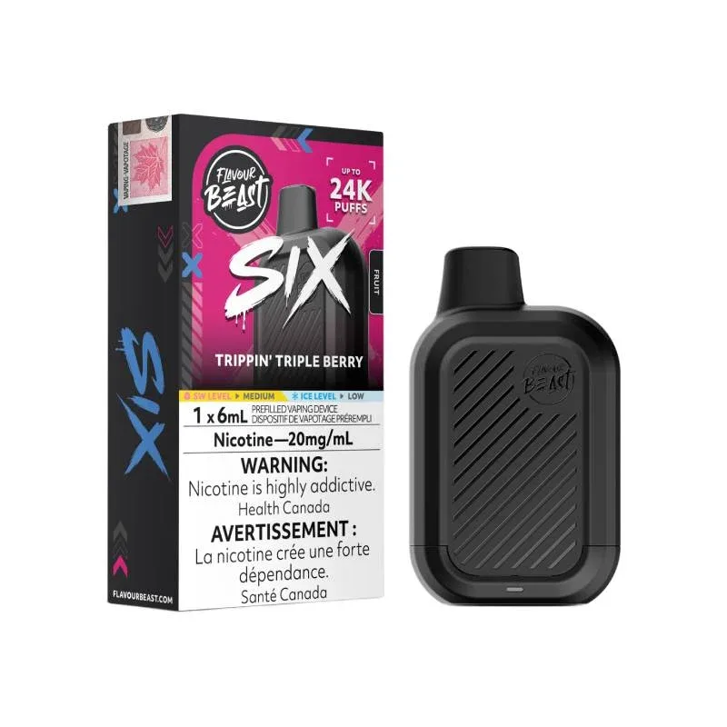 Flavour Beast SIX 24K Disposable Vape - Trippin' Triple Berry