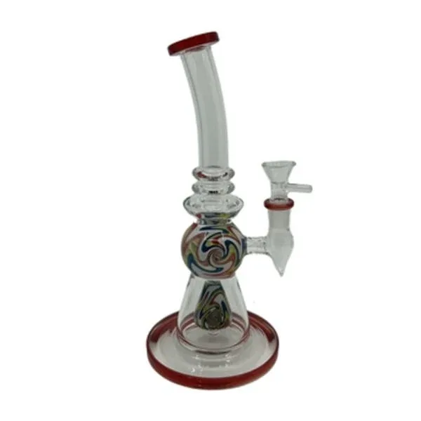 10" Multiple Colors Swirl Perc Glass Water Pipe